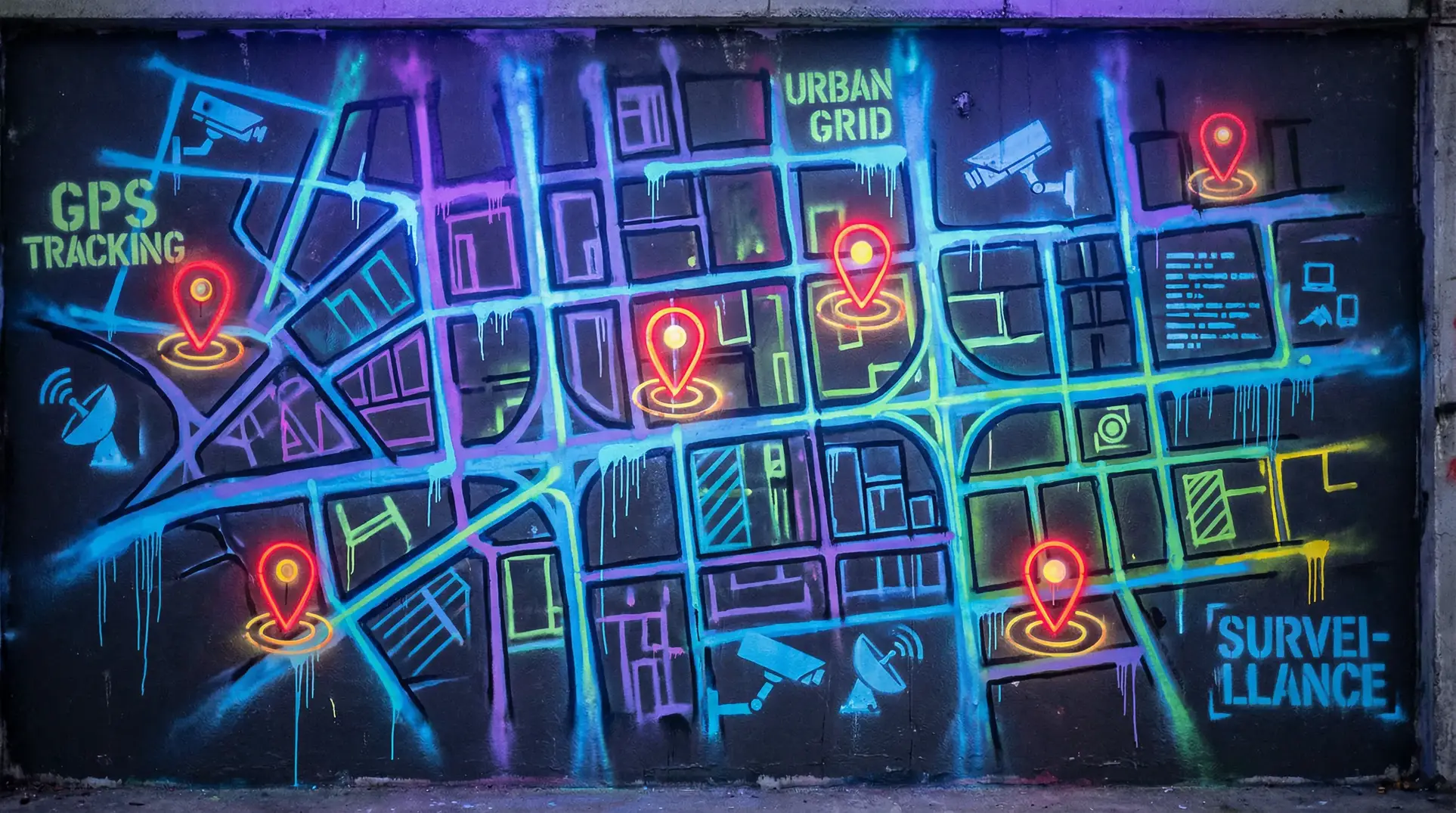 禁18网站 狗仔追踪地图 - 城市涂鸦风格